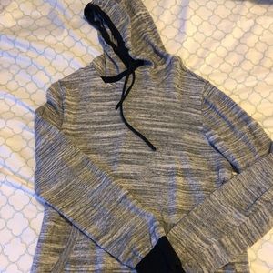 Express men’s hooded sweater size L gray/navy